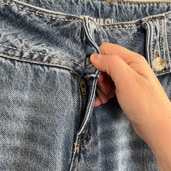 Rewash Wide Leg Low Rise Baggy Denim Jeans Medium Wash Size 5 Distressed - Picture 9 of 10